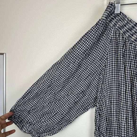 Old Navy Off The Shoulder Waist Define Gingham Midi Dress Women’s Plus Sz 3X - Picture 2 of 7